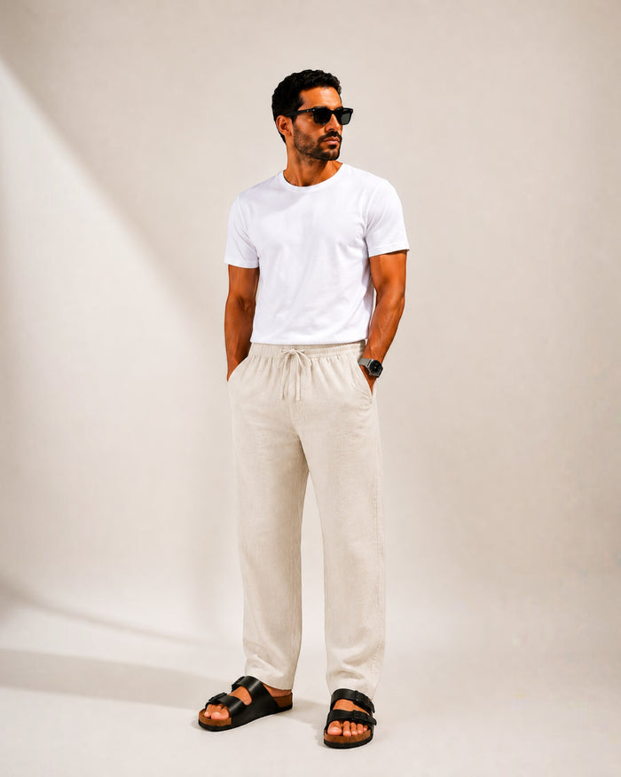 Mu Linen Trousers - Beige