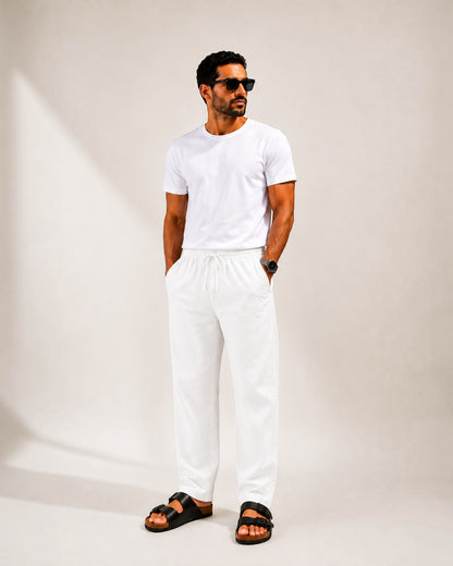 Mu Linen Trousers - White
