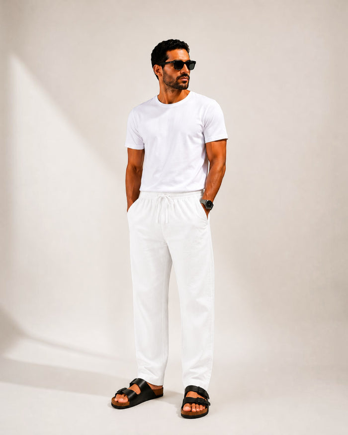 Mu Linen Trousers - White