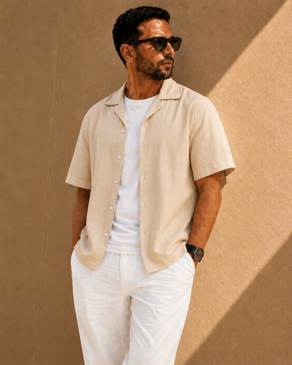 Beige + White