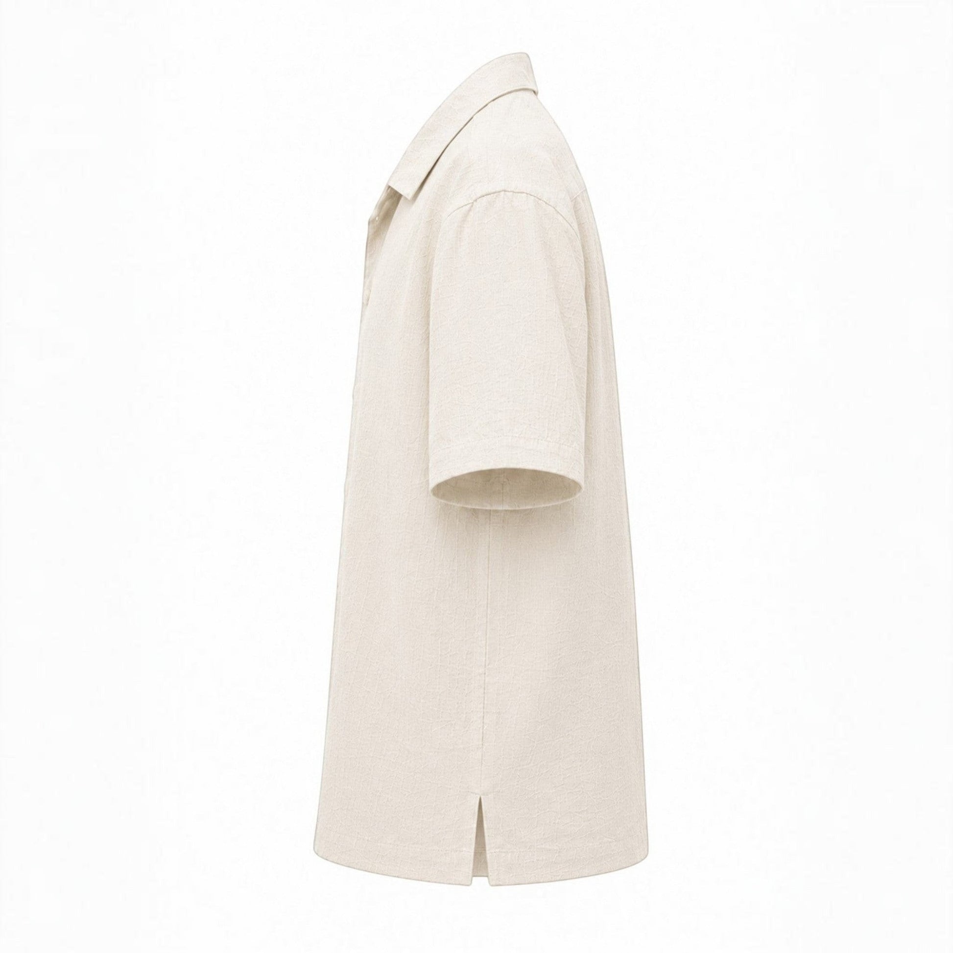 MU SHOP Mu Linen Shirt in beige, crafted from breathable premium linen with a relaxed fit and soft collar.