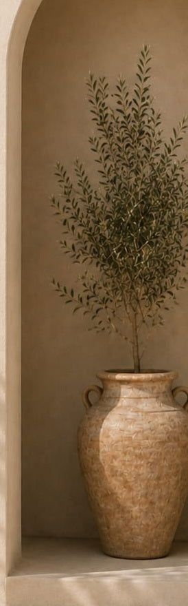 Olive tree in an arched niche