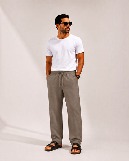 Mu Linen Trousers - Olive